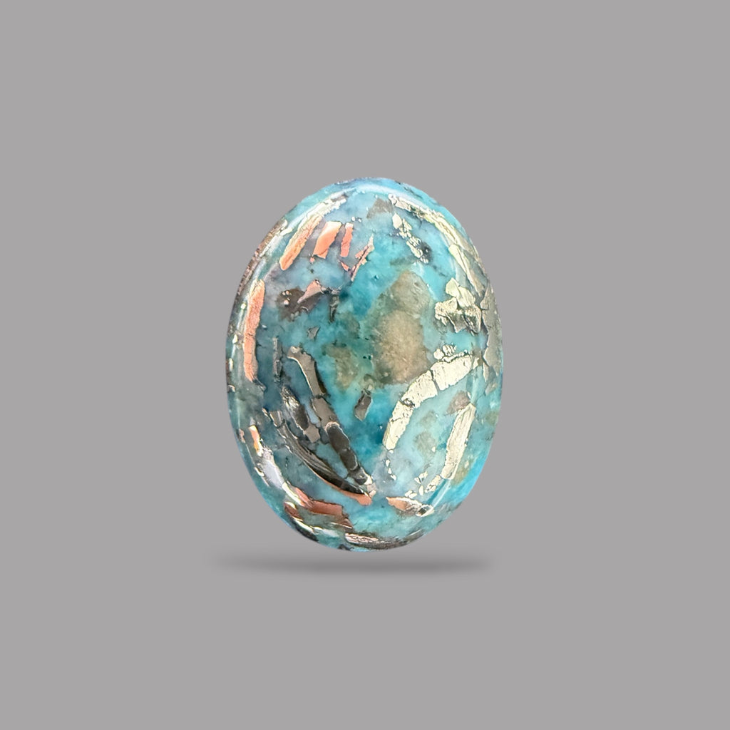 Natural Turquoise Stone 3.79 Carats 11.3 x 8.3 x 4.6 mm in Oval