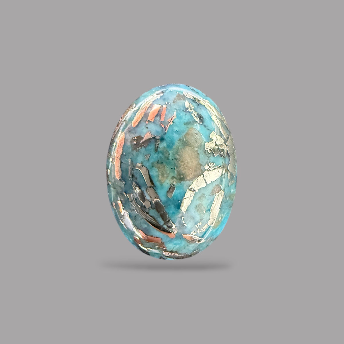 Natural Turquoise Stone 3.79 Carats 11.3 x 8.3 x 4.6 mm in Oval