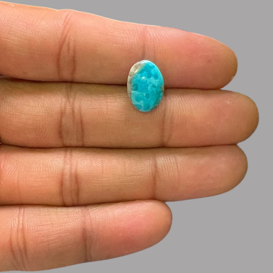 Natural Turquoise Stone 3.88 Carats 13.5 x 9.8 x 3.7 mm in Oval