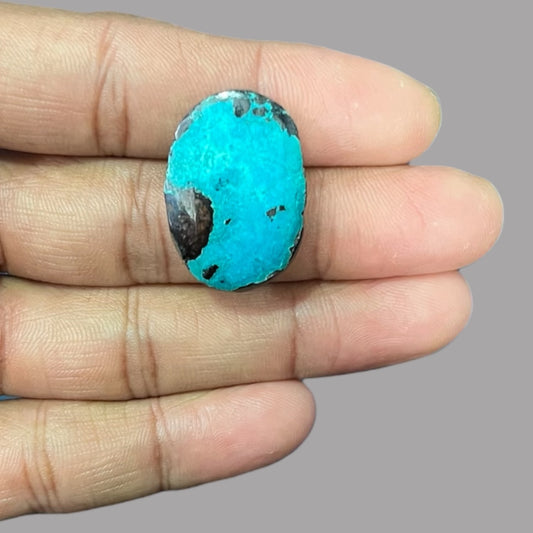 Natural Turquoise Stone 30.13 Carats 28.7 x 19.9 x 6.6 mm in Oval