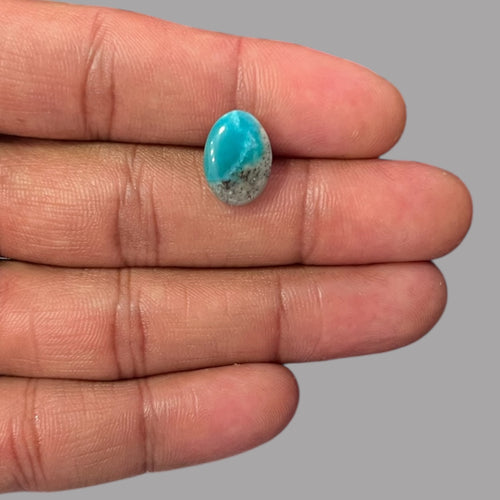 Natural Turquoise Stone 4.06 Carats 12.5 x 10 x 5.1 mm in Oval
