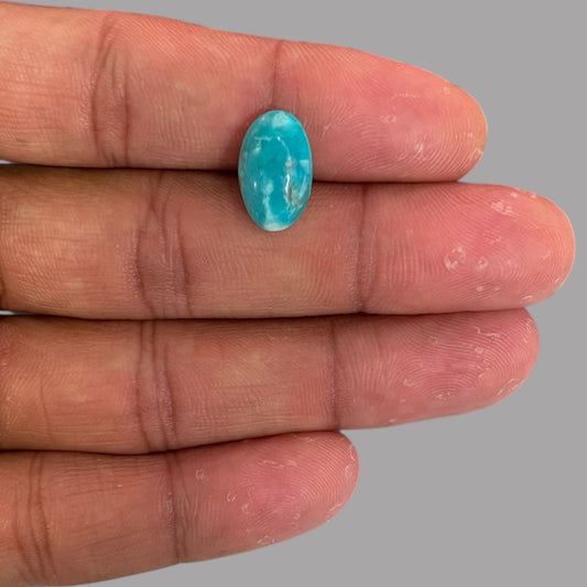 Natural Turquoise Stone 4.16 Carats 14.5 x 9.3 x 4.8 mm in Oval