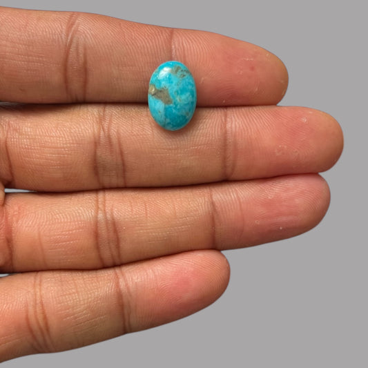 Natural Turquoise Stone 4.21 Carats 14.4 x 10.3 x 4.3 mm in Oval