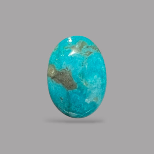 Natural Turquoise Stone 4.21 Carats 14.4 x 10.3 x 4.3 mm in Oval