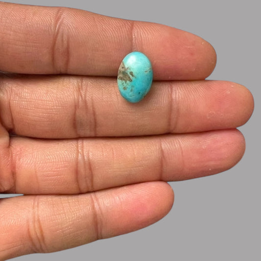 Natural Turquoise Stone 4.21 Carats 14.5 x 9.9 x 4.7 mm in Oval