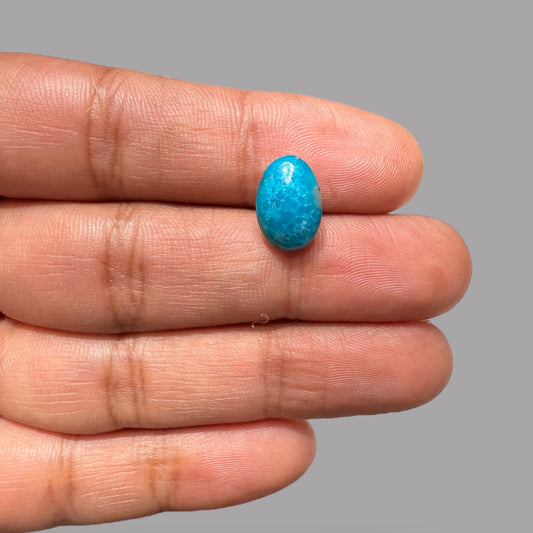 Natural Turquoise Stone 4.29 Carats 13 x 8.7 x 5.5 mm in Oval