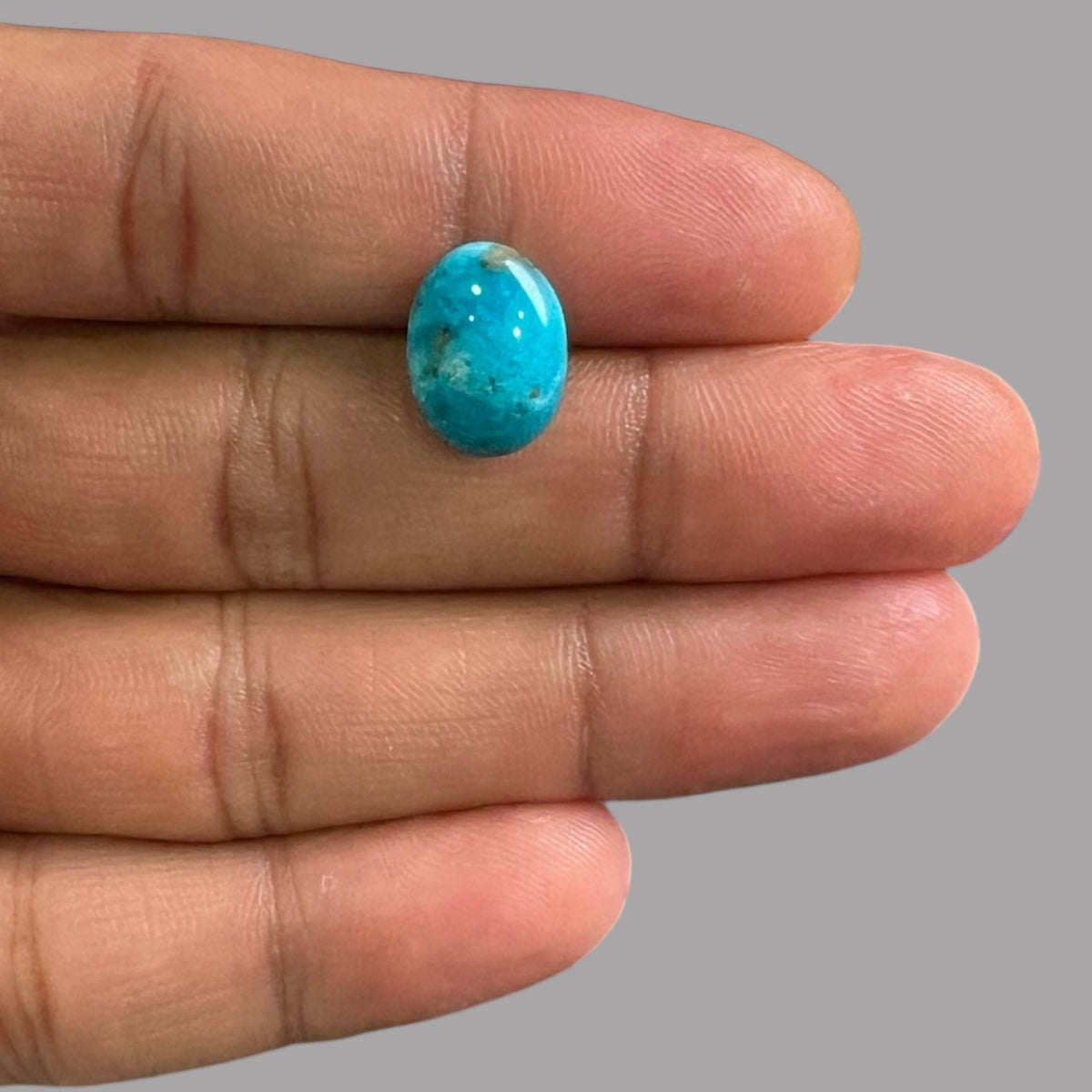 Natural Turquoise Stone 4.34 Carats 14.1 x 10.5 x 4.6 mm in Oval