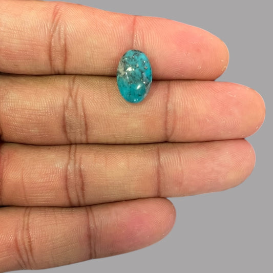 Natural Turquoise Stone 4.41 Carats 14.2 x 9.4 x 4.7 mm in Oval