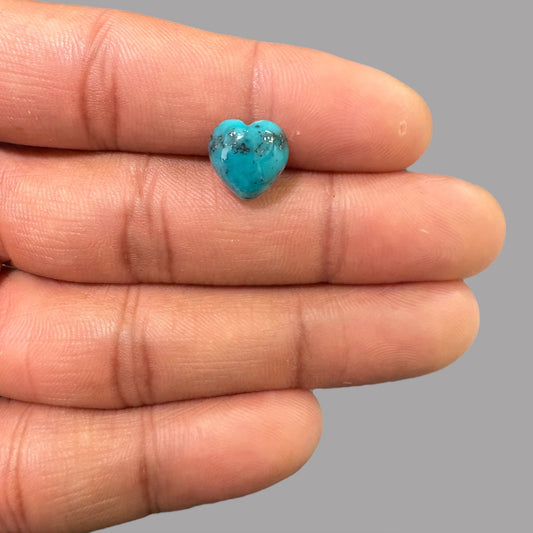 Natural Turquoise Stone 4.51 Carats 10.98 x 10.84 x 5.48 mm in Heart