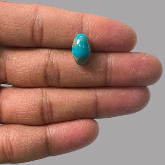 Natural Turquoise Stone 4.57 Carats 14.2 x 8.4 x 6 mm in Oval