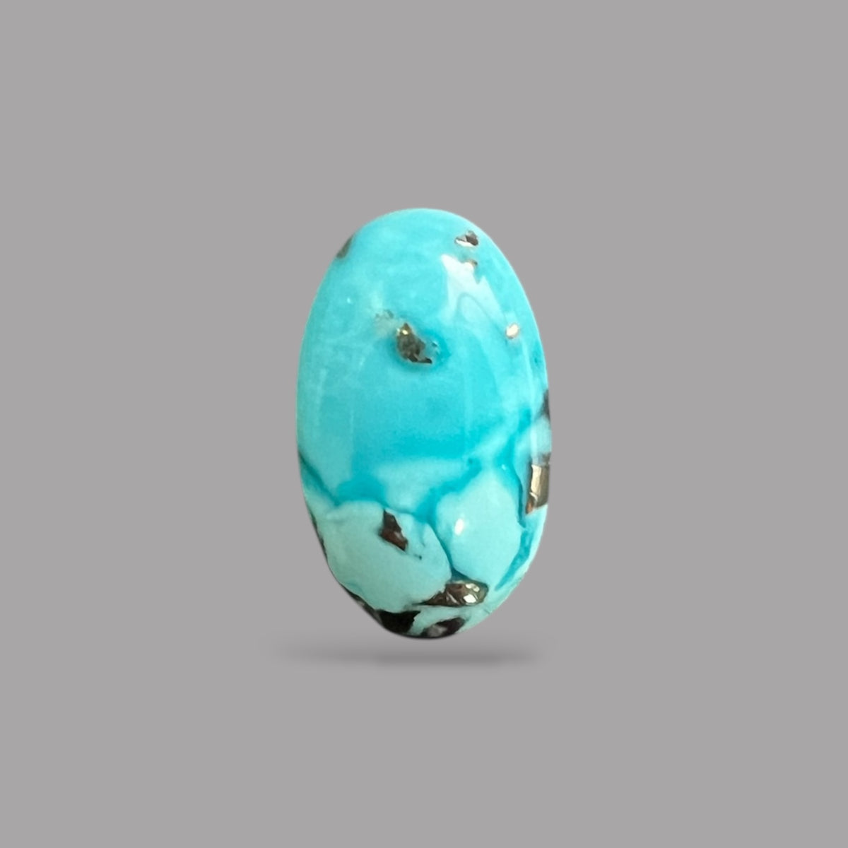 Natural Turquoise Stone 4.58 Carats 12.6 x 10.5 x 5.4 mm in Oval