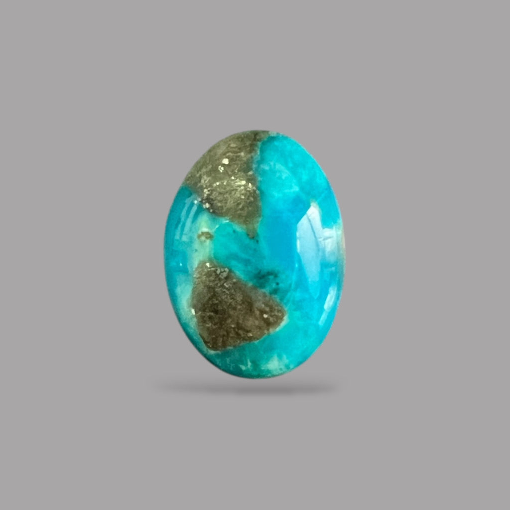 Natural Turquoise Stone 4.60 Carats 12.8 x 10.3 x 4.7 mm in Oval