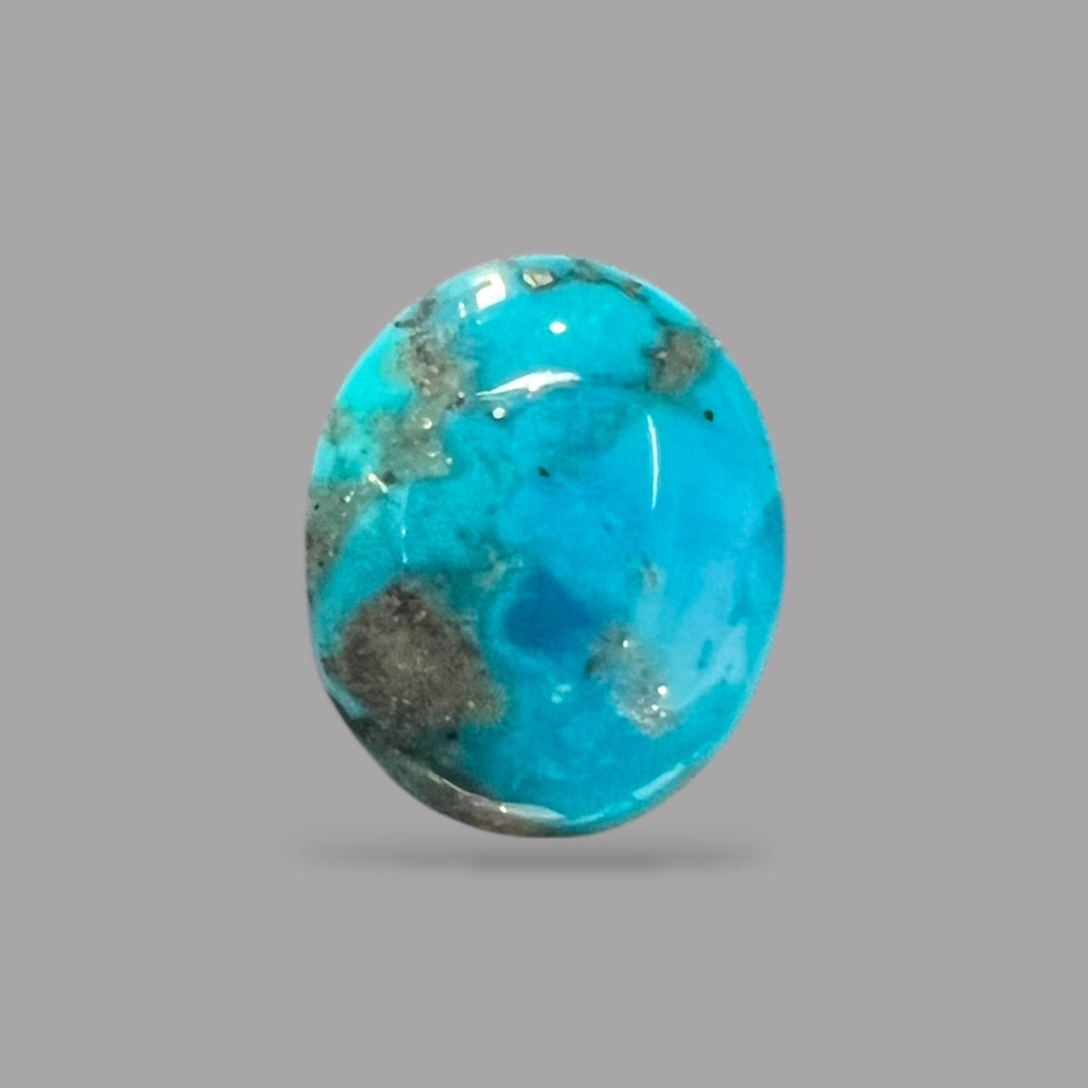 Natural Turquoise Stone 4.64 Carats 12.6 x 10.3 x 4.7 mm in Oval