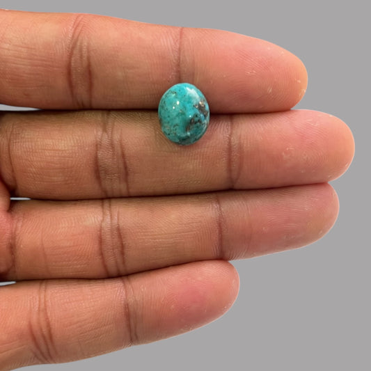 Natural Turquoise Stone 4.66 Carats 14.4 x 9.6 x 4.9 mm in Oval