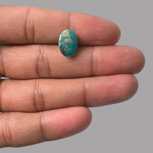 Natural Turquoise Stone 4.72 Carats 13.5 x 10.2 x 4.7 mm in Oval
