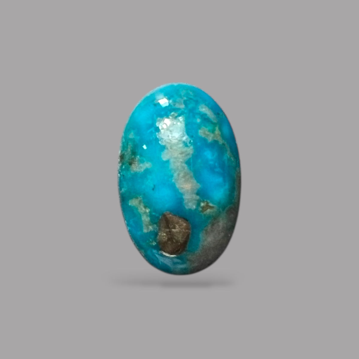 Natural Turquoise Stone 4.84 Carats 14.3 x 9.2 x 5.2 mm in Oval