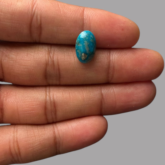 Natural Turquoise Stone 4.84 Carats 14.3 x 9.2 x 5.2 mm in Oval