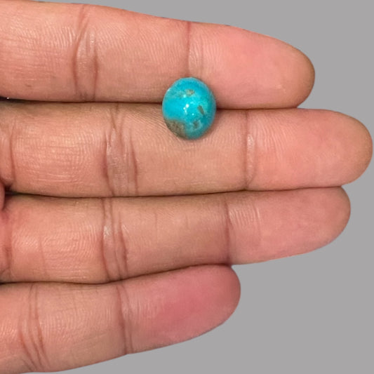 Natural Turquoise Stone 4.90 Carats 12.1 x 10 x 5.3 mm in Oval