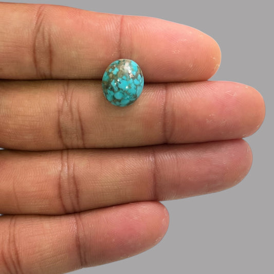 Natural Turquoise Stone 4.90 Carats 13.5 x 10.8 x 5.2 mm in Oval