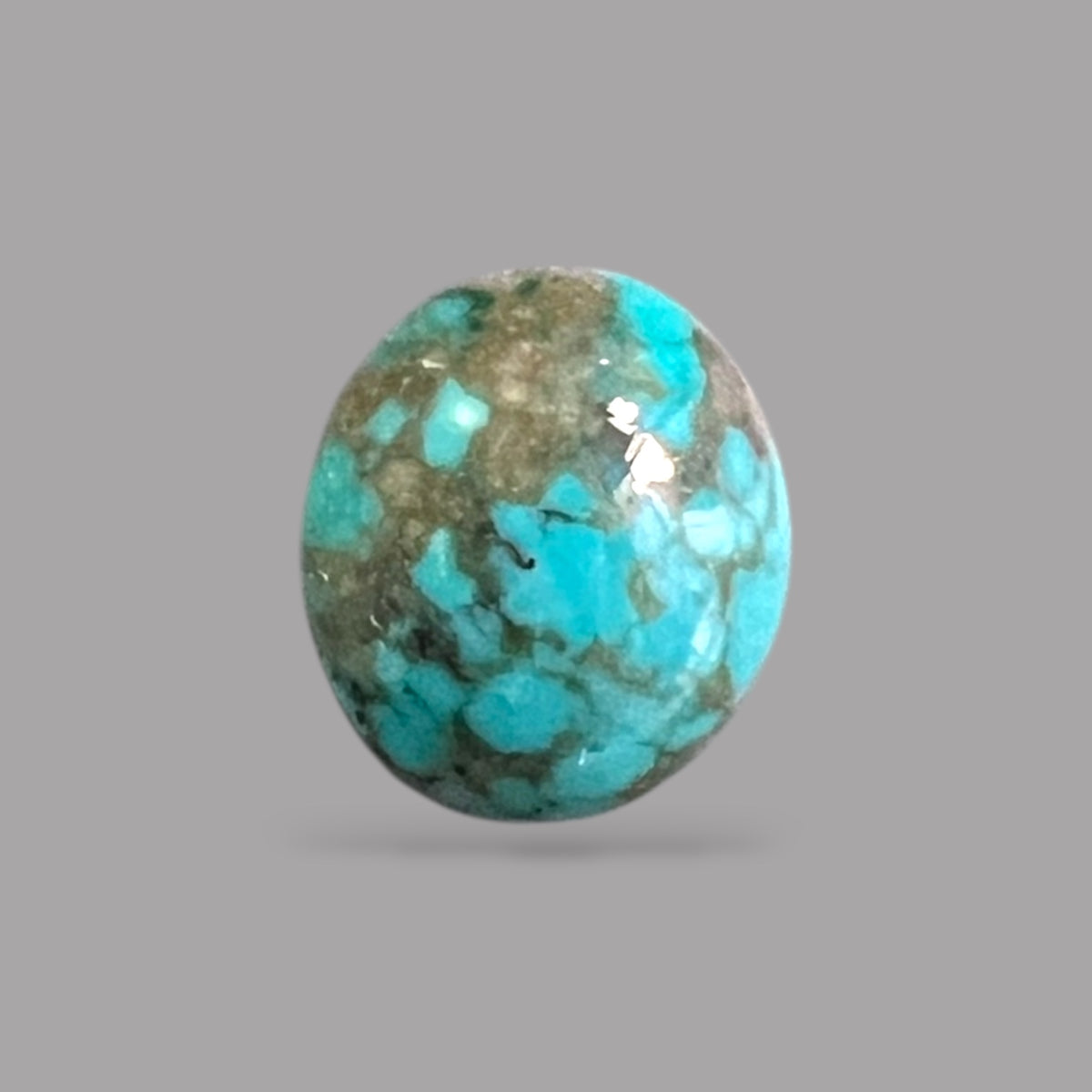 Natural Turquoise Stone 4.90 Carats 13.5 x 10.8 x 5.2 mm in Oval