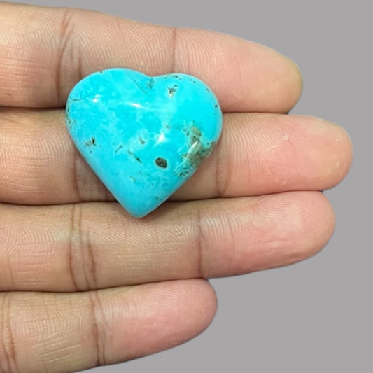 Natural Turquoise Stone 48.54 Carats 28.3 x 30.2 x 9.4 mm in Heart