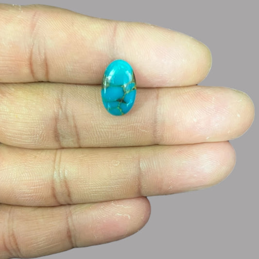  Natural Turquoise Stone 5.00 Carats 15.1 x 9.9 x 4.2 mm in Oval