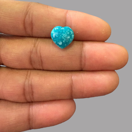 Natural Turquoise Stone 5.02 Carats 12.22 x 12.50 x 4.95 mm in Heart