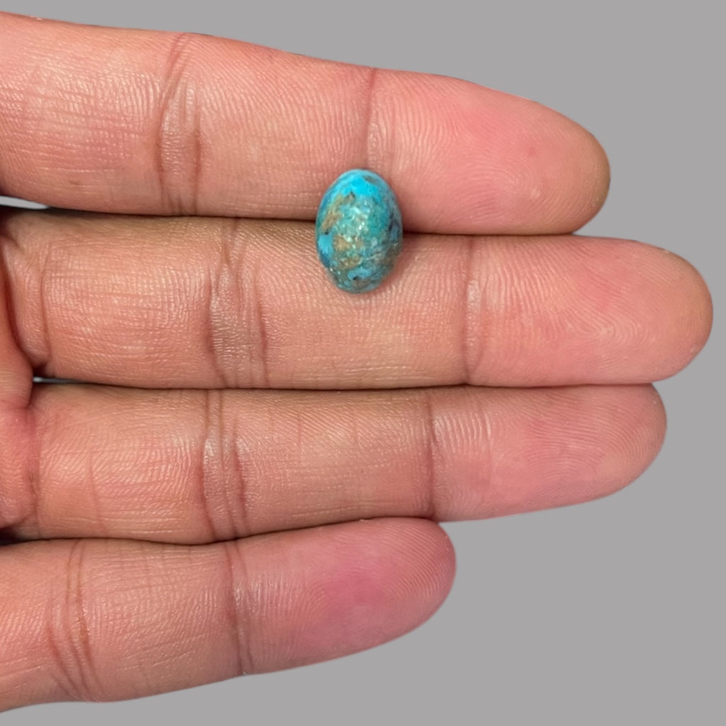 Natural Turquoise Stone 5.07 Carats 12.2 x 10.8 x 7.2 mm in Oval