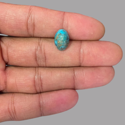 Natural Turquoise Stone 5.07 Carats 12.2 x 10.8 x 7.2 mm in Oval