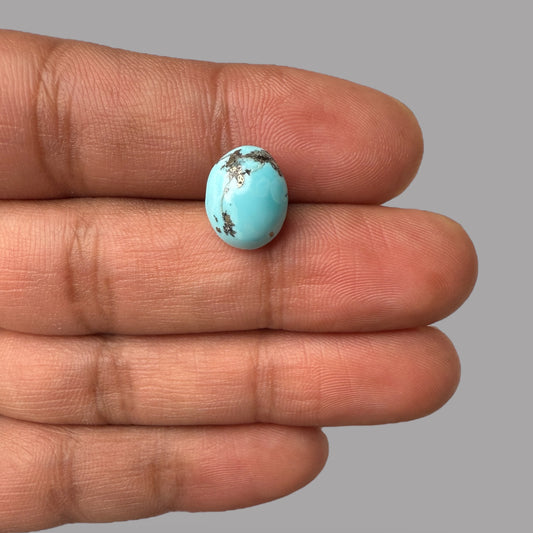 Natural Turquoise Stone 5.12 Carats 12.1 x 9.9 x 5.9 mm in Oval