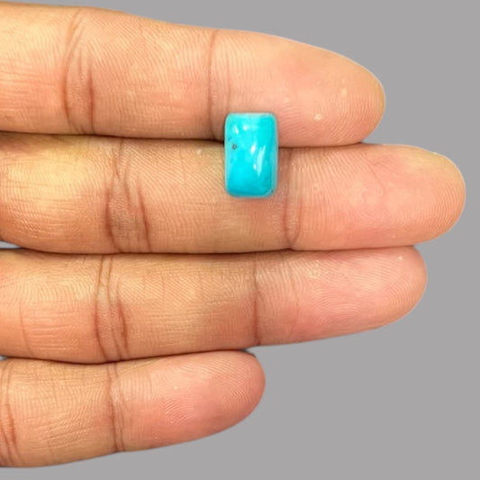 Natural Turquoise Stone 5.12 Carats 12.9 x 8.2 x 5.8 mm in Cushion