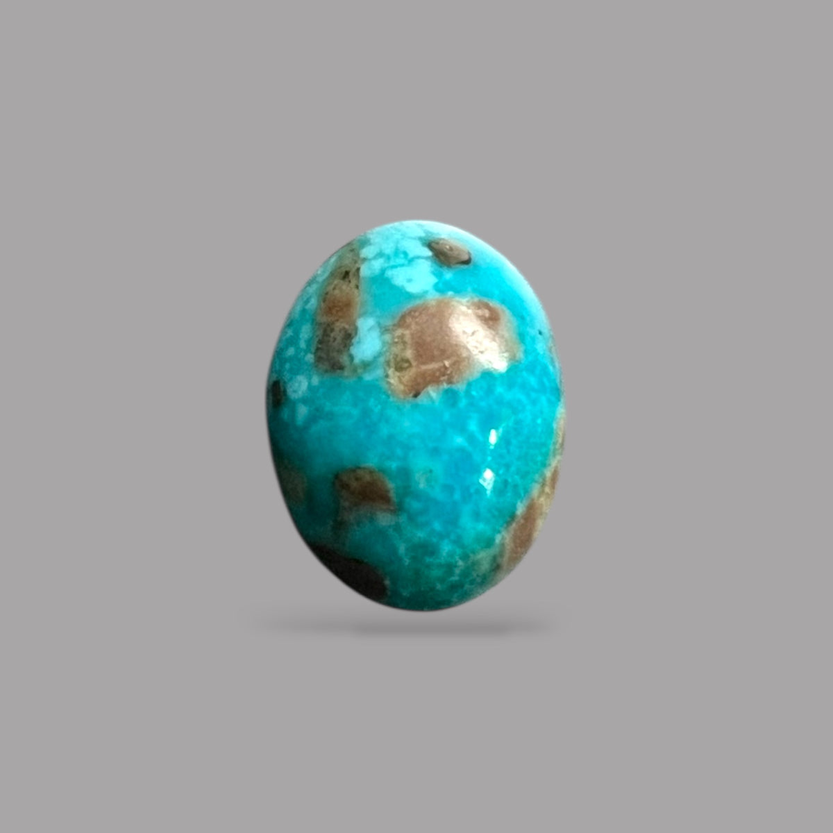 Natural Turquoise Stone 5.12 Carats 13 x 10.1 x 5.4 mm in Oval