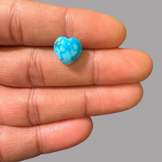 Natural Turquoise Stone 5.30 Carats 11.53 x 11.50 x 5.38 mm in Heart