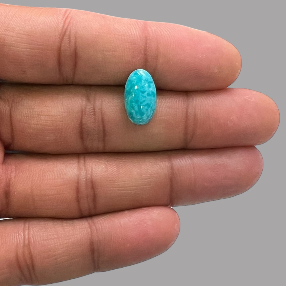 Natural Turquoise Stone 5.77 Carats 13.2 x 10 x 5.9 mm in Oval