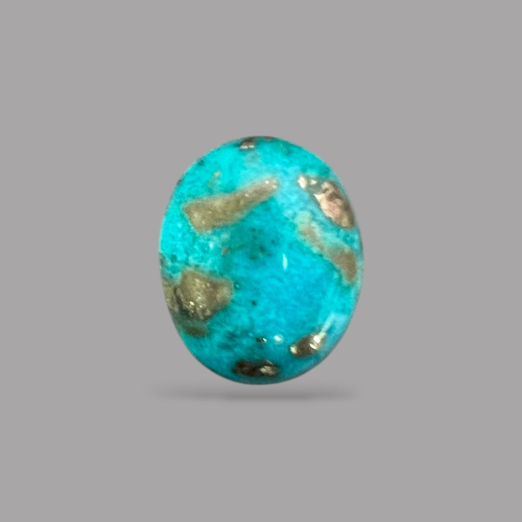  Natural Turquoise Stone 5.76 Carats 14.6 x 11.9 x 4.3 mm in Oval