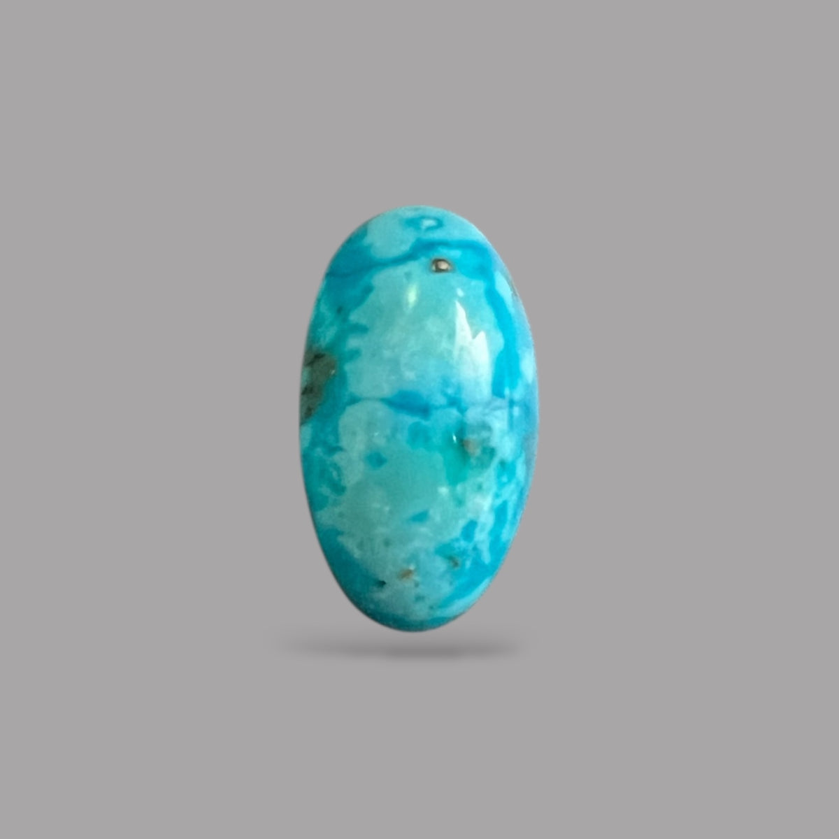 Natural Turquoise Stone 5.81 Carats 12.4 x 10.2 x 6.9 mm in Oval
