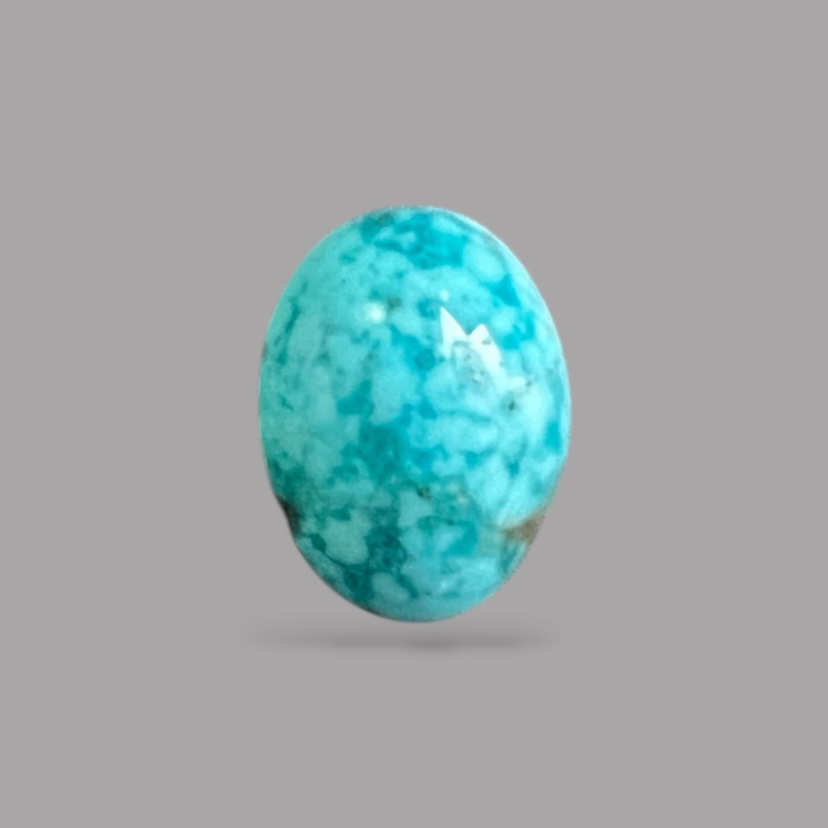 Natural Turquoise Stone 5.87 Carats 12.9 x 10.3 x 6.3 mm in Oval