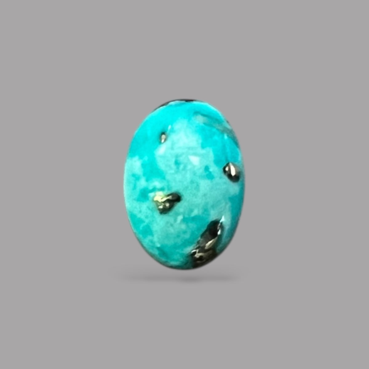 Natural Turquoise Stone 6.03 Carats 13.7 x 9.5 x 6.5 mm in Oval