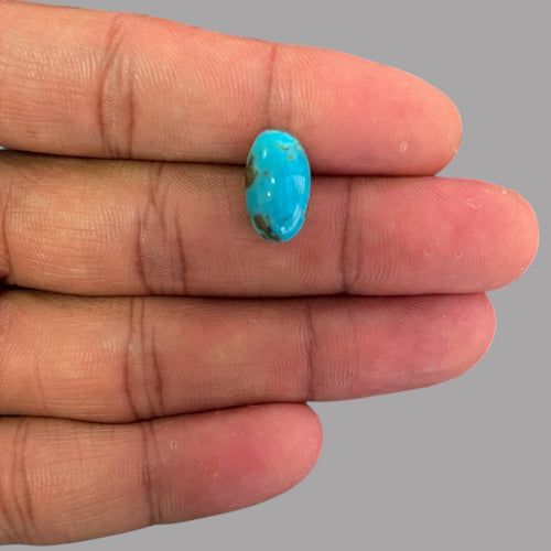 Natural Turquoise Stone 6.06 Carats 13.9 x 10.2 x 6 mm in Oval