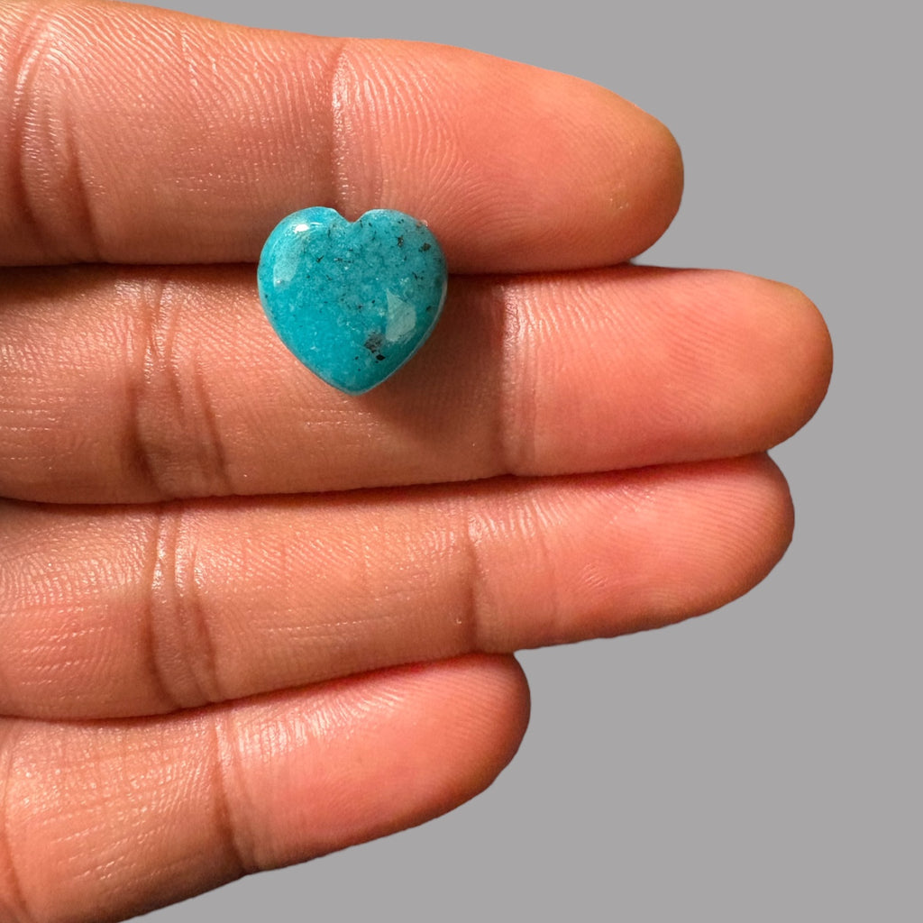Natural Turquoise Stone 6.43 Carats 13.66 x 13.67 x 4.67 mm in Heart