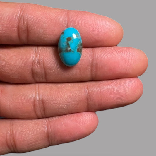 Natural Turquoise Stone 6.46 Carats 17.6 x 10.7 x 5.2 mm in Oval