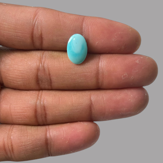 Natural Turquoise Stone 6.49 Carats 12.9 x 10.5 x 6.8 mm in Oval