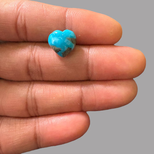 Natural Turquoise Stone 6.63 Carats 12.37 x 12.60 x 5.88 mm in Heart