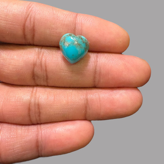 Natural Turquoise Stone 6.66 Carats 12.98 x 13.03 x 6.88 mm in Heart