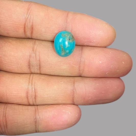  Natural Turquoise Stone 6.66 Carats 14 x 11.1 x 6.5 mm in Oval