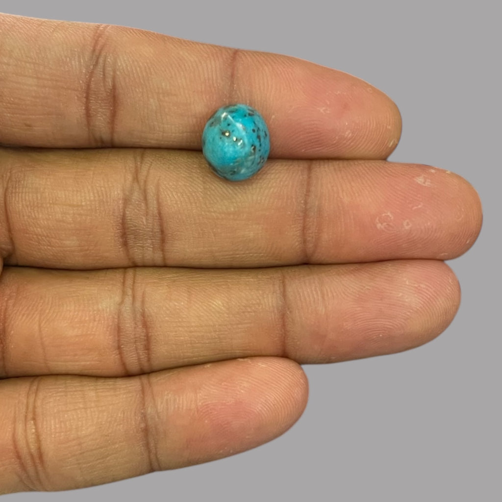 Natural Turquoise Stone 6.86 Carats 11.7 x 10.3 x 8.6 mm in Oval