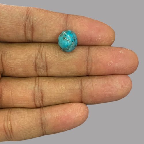 Natural Turquoise Stone 6.86 Carats 11.7 x 10.3 x 8.6 mm in Oval