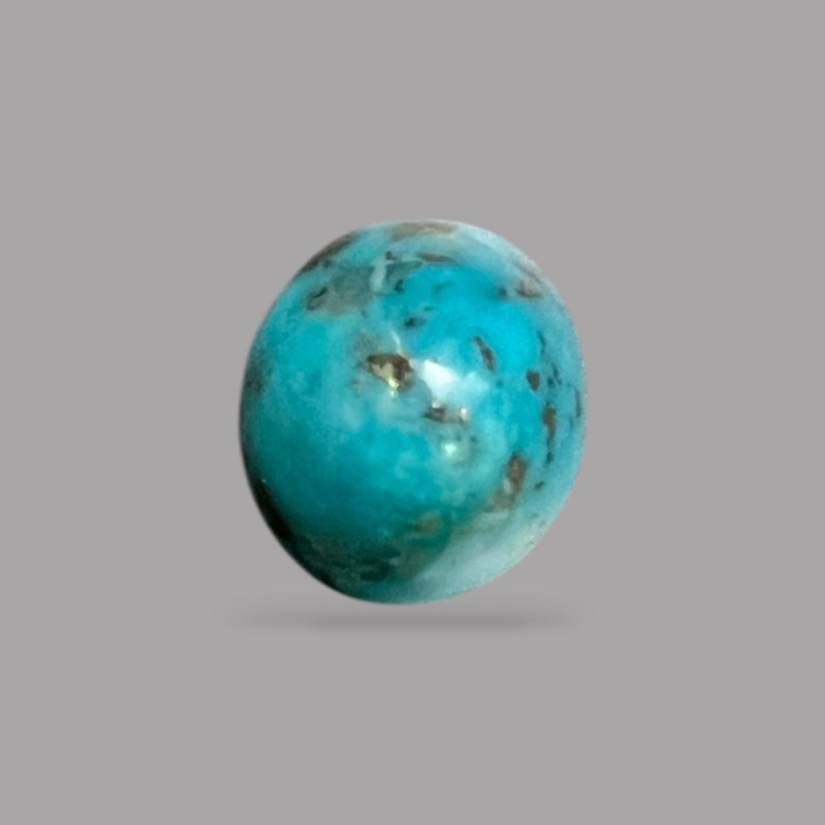 Natural Turquoise Stone 6.86 Carats 11.7 x 10.3 x 8.6 mm in Oval