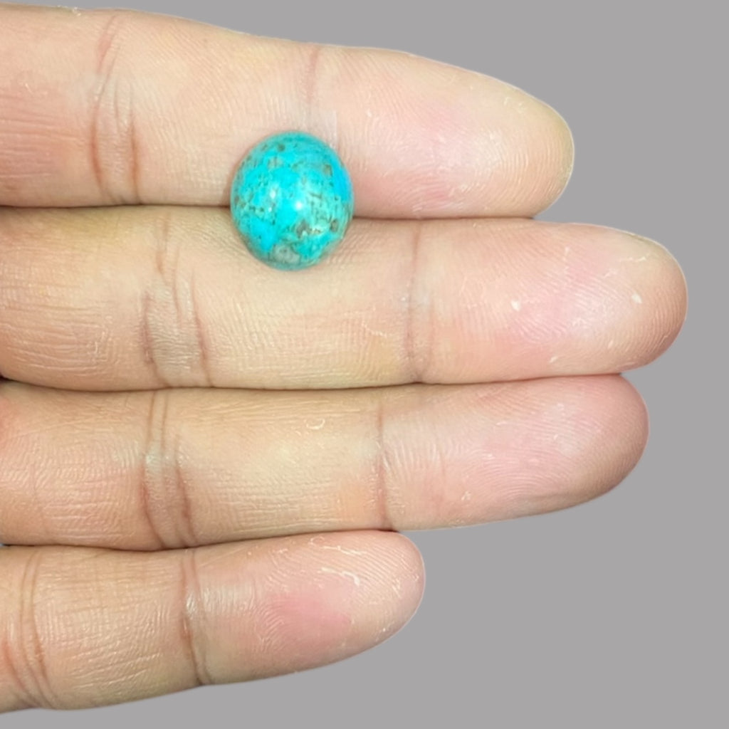  Natural Turquoise Stone 7.77 Carats 13.9 x 12.5 x 7.5 mm in Oval