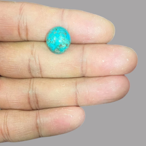  Natural Turquoise Stone 7.77 Carats 13.9 x 12.5 x 7.5 mm in Oval
